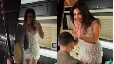 Priyanka Chopra steals the show in a diamond dress at Met Gala after party, Nick Jonas escorts her as crowds scream her name - WATCH VIDEO