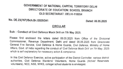 Delhi schools to hold disaster mock drills amid national alert; DoE mandates training, participation in ‘Operation Abhyaas’ – The Times of India