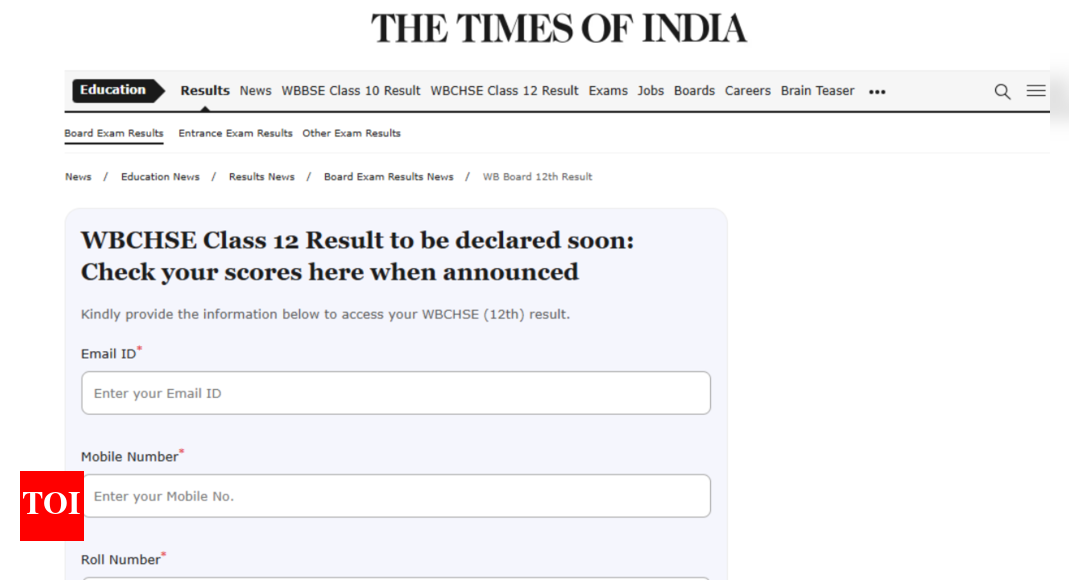 West Bengal HS result 2025 declared: Direct link to access marksheets on TOI portal - The Times of India