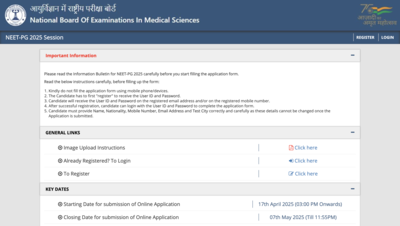 NEET PG Registration 2025 Ends Today: Apply Online at natboard.edu.in – The Times of India
