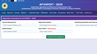 AP EAMCET 2025: Correction window opens, Check direct link to modify applications – The Times of India