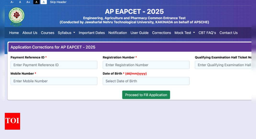 AP EAMCET 2025: Correction window opens, Check direct link to modify applications