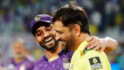 Ajinkya Rahane and MS Dhoni at the Eden Gardens. (BCCI | X) Final goodbye? MS Dhoni reminisces his early playing days at Eden Gardens
