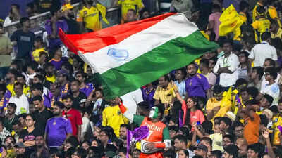 Eden Gardens echoes with patriotic fervour (PTI Photo) After 'Operation Sindoor', Eden Gardens' 'Maa Tujhhe Salaam' moment induces goosebumps - Watch