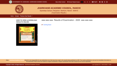 JAC Results 2025 Date and Time: How to Check Jharkhand Board 10th and 12th Result at jacresults.com – Times of India