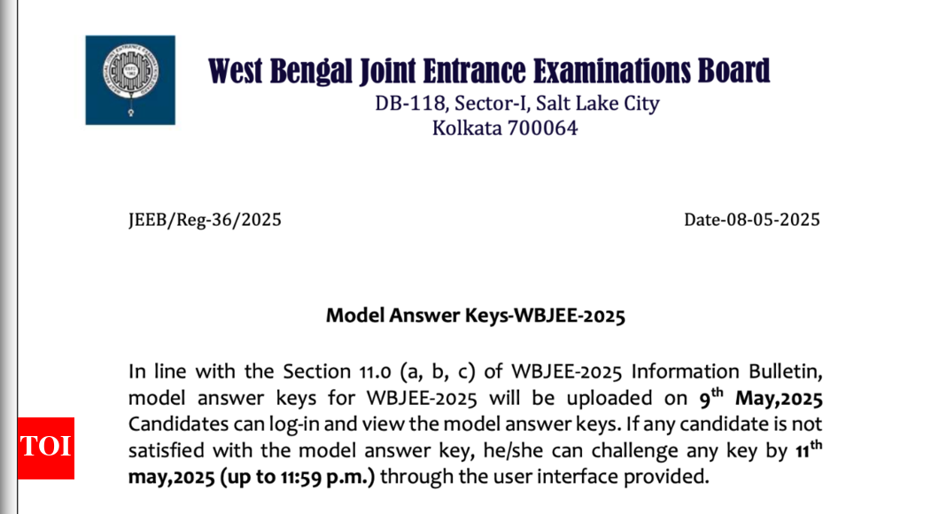 WBJEE 2025 answer key to be released on May 9, candidates can raise objections until May 11: Check details here