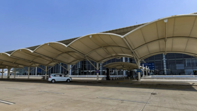 View of the deserted Shaheed Bhagat Singh International Airport. Airport security at highest level: Pre-boarding checks for flyers