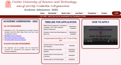 CUSAT CAT 2025 schedule for answer key, objection window released at cusat.ac.in, Check details here – Times of India
