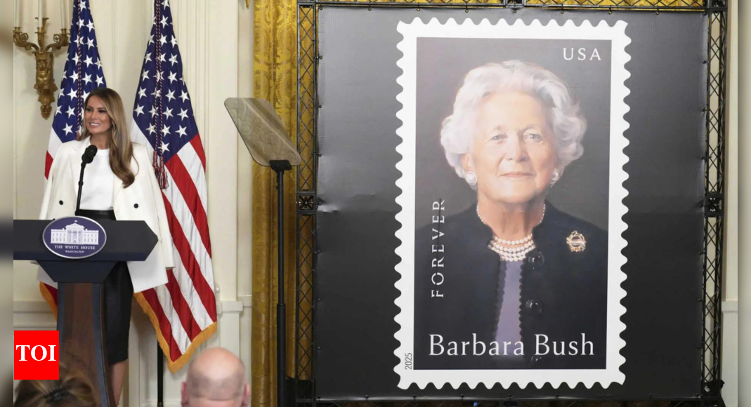 Melania Trump honours Barbara Bush with stamp tribute at White House ceremony