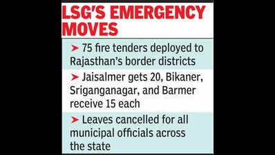 75 firefighting vehicles rushed to 6 border dists of Rajasthan