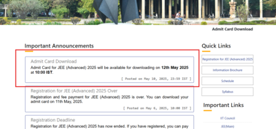 JEE Advanced admit cards to now release on May 12: Check complete details here – Times of India