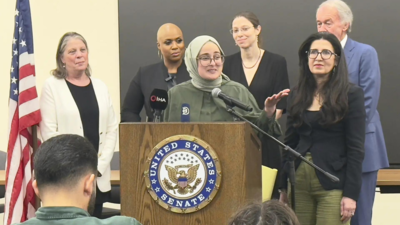 Tufts University student Rumeysa Ozturk returns to Massachusetts’s Boston after six weeks in ICE detention