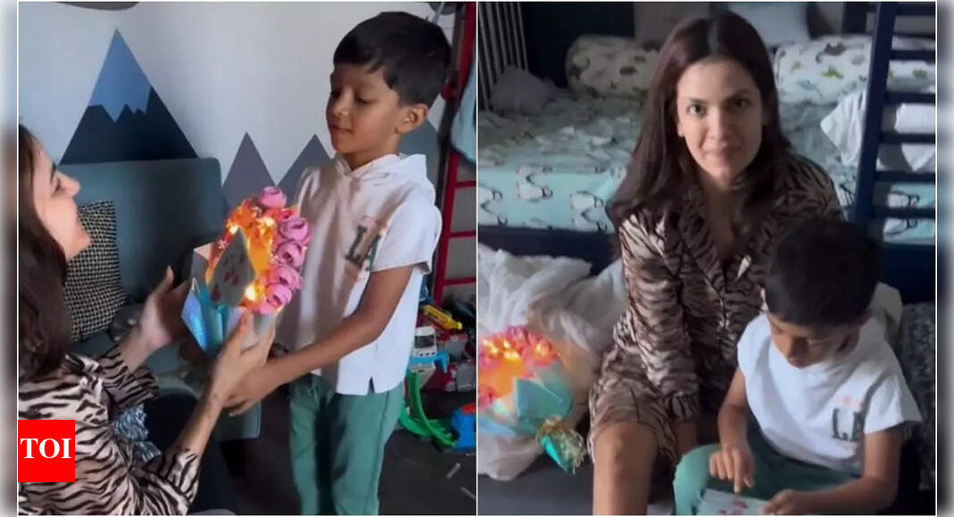 Natasa gets mother's day surprise from Agastya
