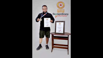 Having lost one leg in accident, Bengaluru man walks 100 steps on hands
