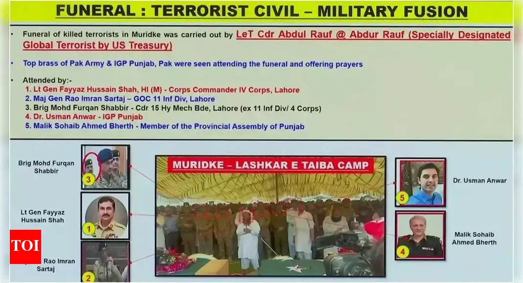 Which top Pak officials attended funerals of terrorists killed in Op Sindoor?