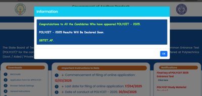 AP POLYCET result 2025 likely today: Check steps to access marksheets from polycetap.nic.in – Times of India