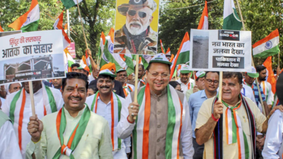 Uttarakhand CM Pushkar Singh Dhami flags off 'Tiranga Shaurya Samman Yatra' in Dehradun