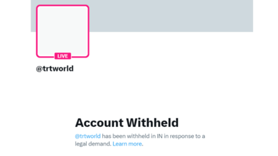 India blocks Turkey's 'TRT World' and China's 'Global Times' over misinformation