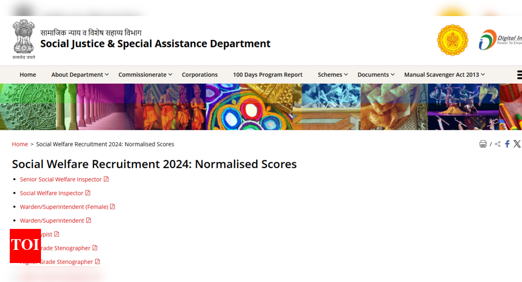 Maharashtra SJSA normalisation scores 2025 released: Check details here