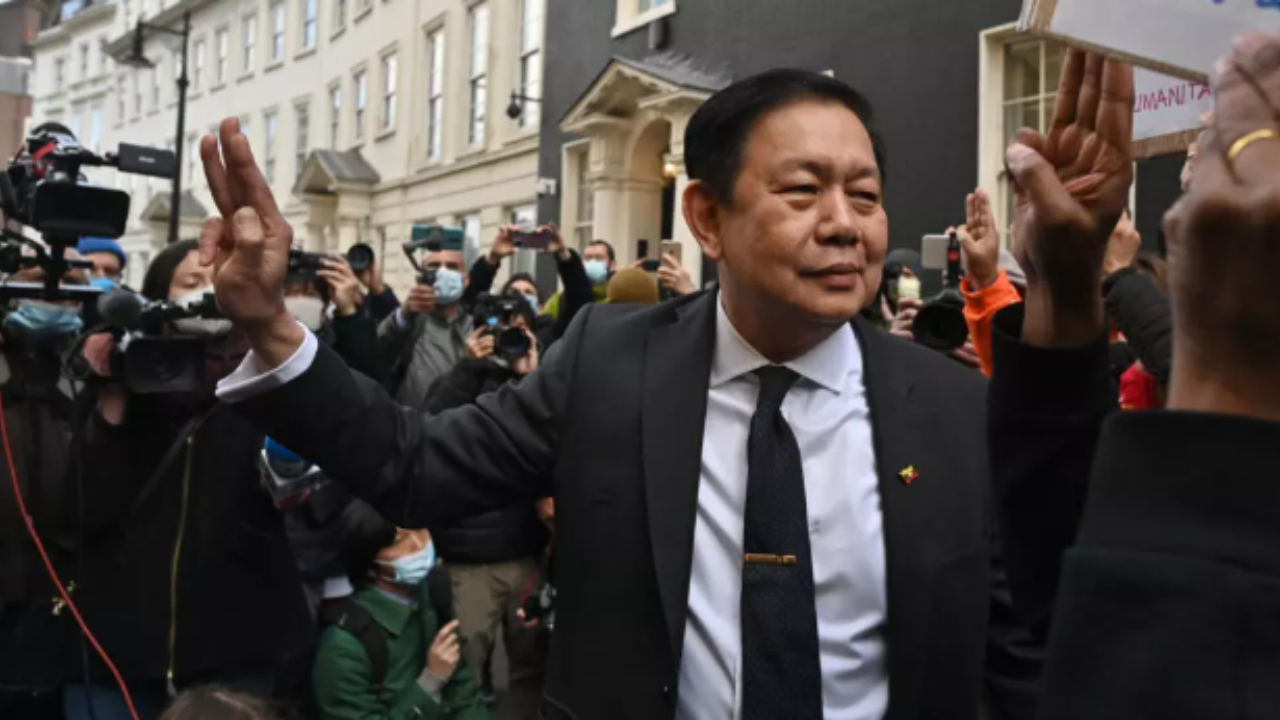 Ousted Myanmar envoy charged with trespass in London residence row