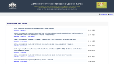 KEAM result 2025 released: Know where and how to download scorecards – Times of India