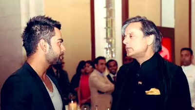 File Pic: Virat Kohli and Shashi Tharoor (Pic credit: Tharoor's post) 'Why, Virat? We all still need you!': Shashi Tharoor pays glowing tribute to 'immortal' Kohli after Test retirement