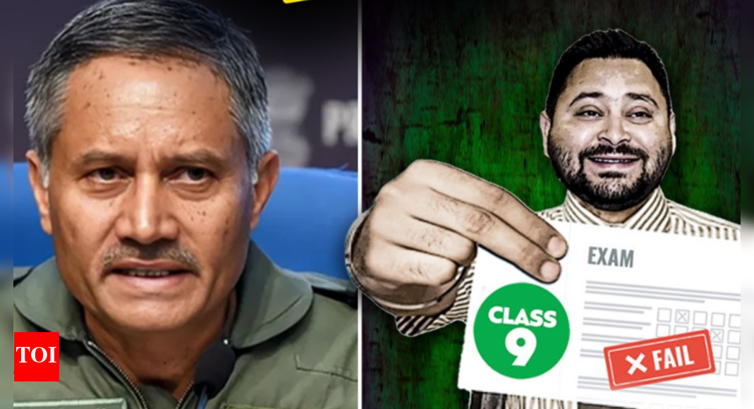 'Fark saaf hai': BJP mocks Tejashwi by comparing him with Air Marshal AK Bharti