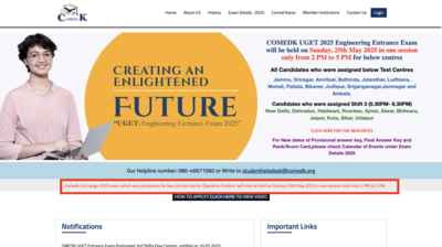 COMEDK UGET 2025 revised exam date for 24 cities announced: Check schedule here – Times of India
