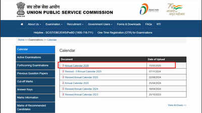 UPSC calendar 2026 released; CSE prelims to be held on May 24