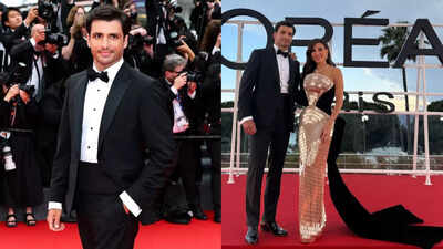 Carlos Sainz joins Eva Longoria for an impressive debut at the Cannes Film Festival, fans say, "Can someone cast him in a James Bond movie?"