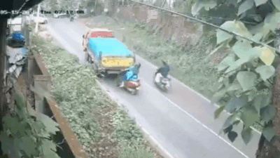  Truck rolls back, woman survives horrific crash by inches