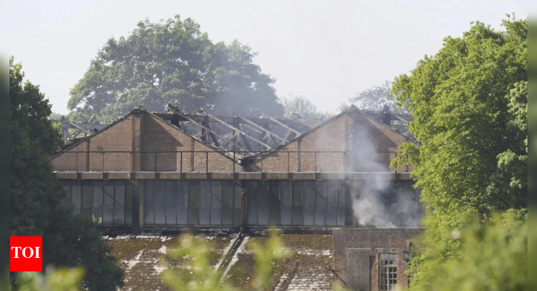 Fire at a former UK military base kills 2 firefighters and a civilian