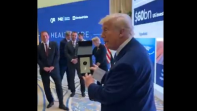  Trump says he's 'not thrilled' with 'a drop of oil' UAE gifted him in viral video
