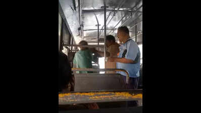 Crew attack, push elderly man out of bus