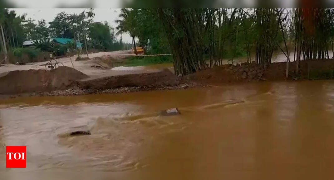 Sessa flooding washes away Hawajan-Simaluguri Road in Lakhimpur ...