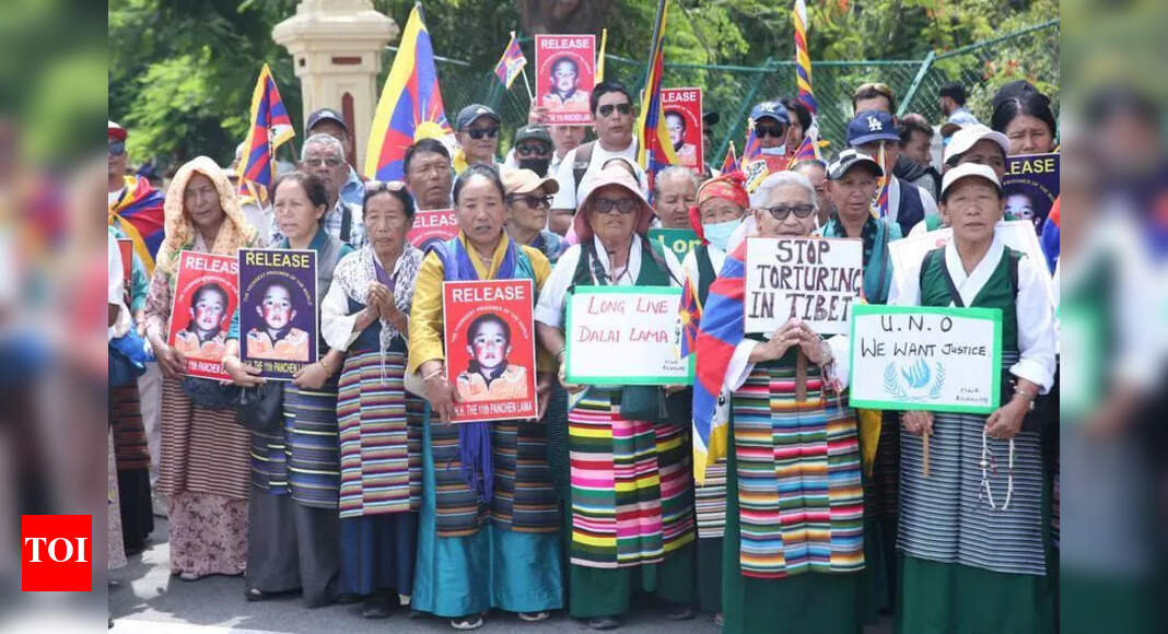 Tibetans Protest in Mysuru, Demanding Information on Panchen Lama