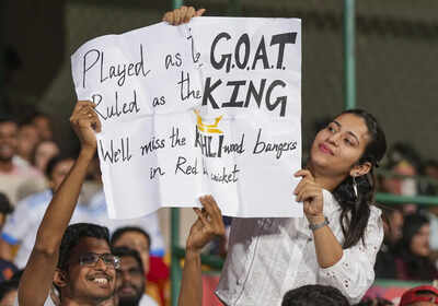Bengaluru: Fans of Royal Challengers Bengaluru's Virat Kohli holds a poster in his honour after he recently announced retirement from the test cricket, as the Indian Premier League (IPL) 2025 T20 cricket match between Royal Challengers Bengaluru and Kolkata Knight Riders is delayed due to rain, at the M Chinnaswamy Stadium, in Bengaluru, Karnataka. (PTI Photo/Shailendra Bhojak) Former India captain questions Virat Kohli's retirement from Test cricket