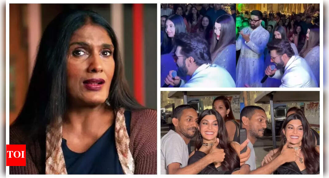 Aishwarya Rai-Abhishek Bachchan은 춤을 추는 동안 Rahul Vaidya가 Kajra Re를 노래하고 Jacqueline Fernandez의 관리자는 셀카에 너무 가까워서 팬을 밀어냅니다. Top 5 News | – 인도의 시간
