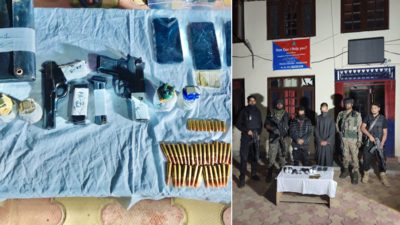 Two terrorist associates arrested in J&K's Shopian; pistols, grenades recovered