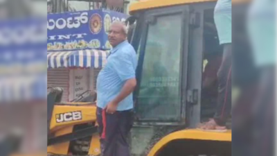 Bengaluru rain: BJP MLA uses JCB vehicle to navigate flooded streets in Sai Layout