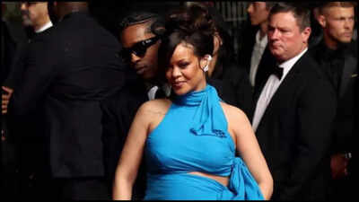 Rihanna dazzles at Cannes 2025 with baby bump and A$AP Rocky | - The Times  of India