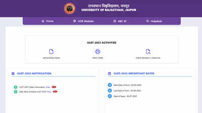 ULET 2025 registration begins at admissions.univraj.org; apply by June 20 – Times of India
