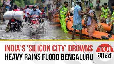 City Flooded, Roads Waterlogged As Heavy Rainfall Drowns Bengaluru, BJP Slams Cong Govt