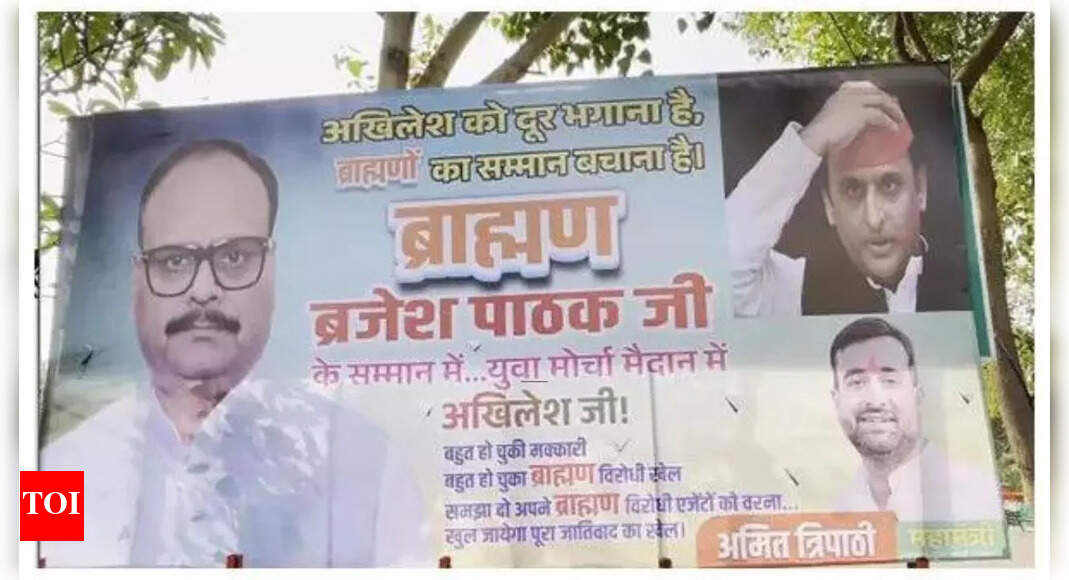'Brahmanon ko bachana hai': Posters appear in Lucknow targetting Akhilesh Yadav after Brajesh Pathak row