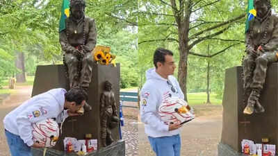 Ajith Kumar kisses Ayrton Senna’s statue in emotional tribute at Imola