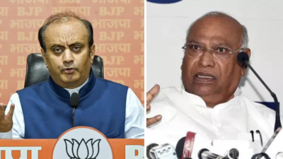 Sudhanshu Trivedi and Mallikarjun Kharge (R) 'Insult to the valour of Indian Army': BJP slams Kharge's 'small war' remark on Operation Sindoor