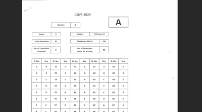 UPSC CSE prelims 2025 answer key released for GS Paper 1 and 2: Check details here – Times of India