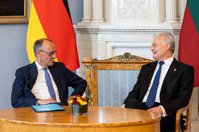 Merz on Lithuania visit says Russia threatens 'security in Europe'