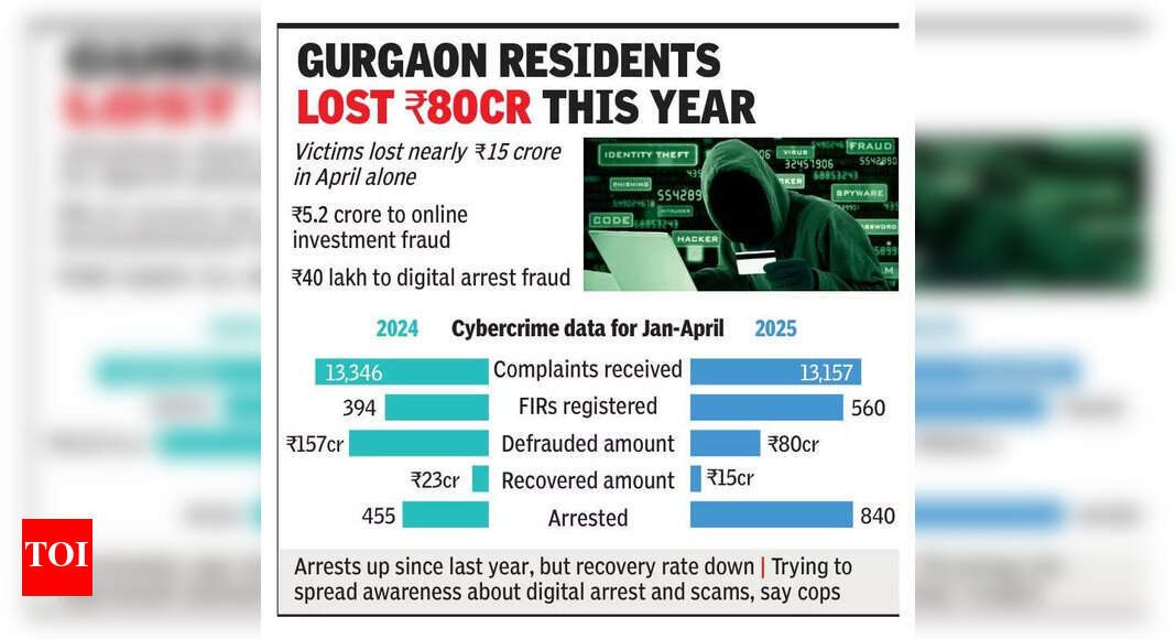 Cyber Fraud Victims in Gurgaon Lose Rs 80 Crore in Four Months