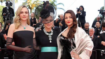 Aishwarya Rai Bachchan handles wardrobe mishap with grace as Helen Mirren steps on her cape at Cannes 2025